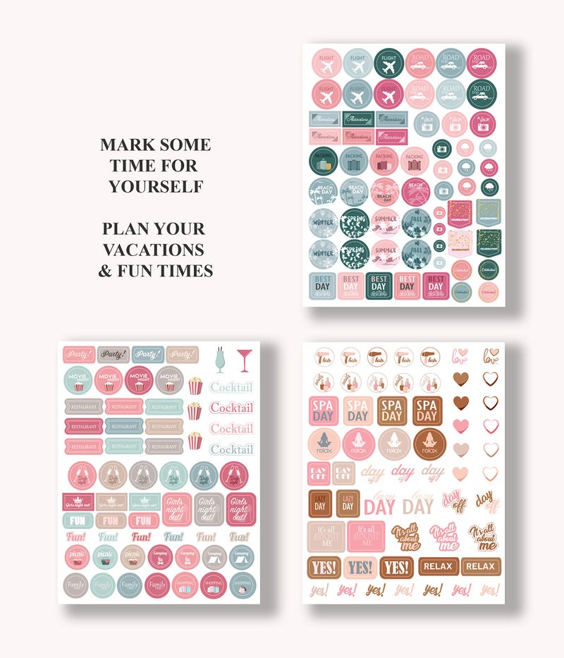 لامير ملصقات Lamare Planner أكثر من 1000 ملصق سجل القصاصات - ملصقات مجلة ملهمة وتحفيزية - ملحقات مخططة وملصقات لحزمة المخططين وملصقات التقويم لمخطط البالغين - Image 3